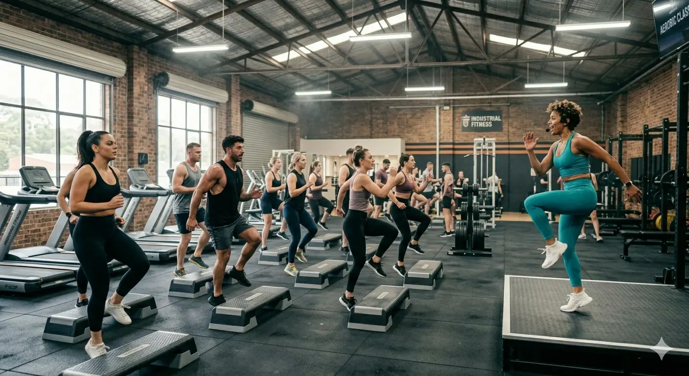 Modern gym workout area